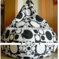 printed canvas tear drop bean bag sofa